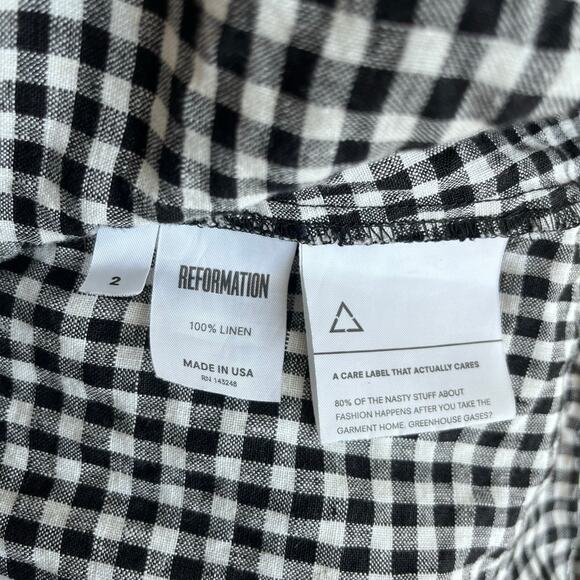 Reformation Black and White Checkered Mini Skirt - Picture 4 of 4